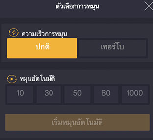 ถาพตัวอย่างการตั่งค่าในการเล่นแบบอัตโนมัติ