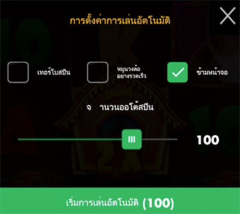 ภาพตัวอย่างการตั้งค่าการเล่นอัตโนมัติ