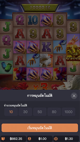 ตัวอย่างของการกำหนดรอบในการเล่นแบบอัตโนมัติ